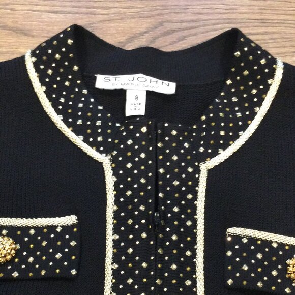St. John by Marie Gray zipper jacket with gold detail - Picture 6 of 10
